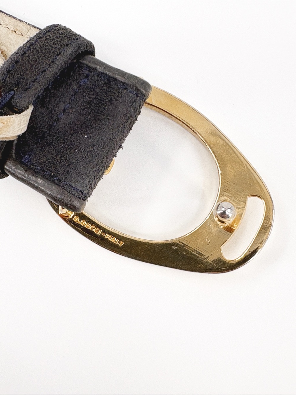 GUCCI Vintage Gold Interlocking G logo Belt Buckle in Gray (80/32) Small - Picture 5 of 12